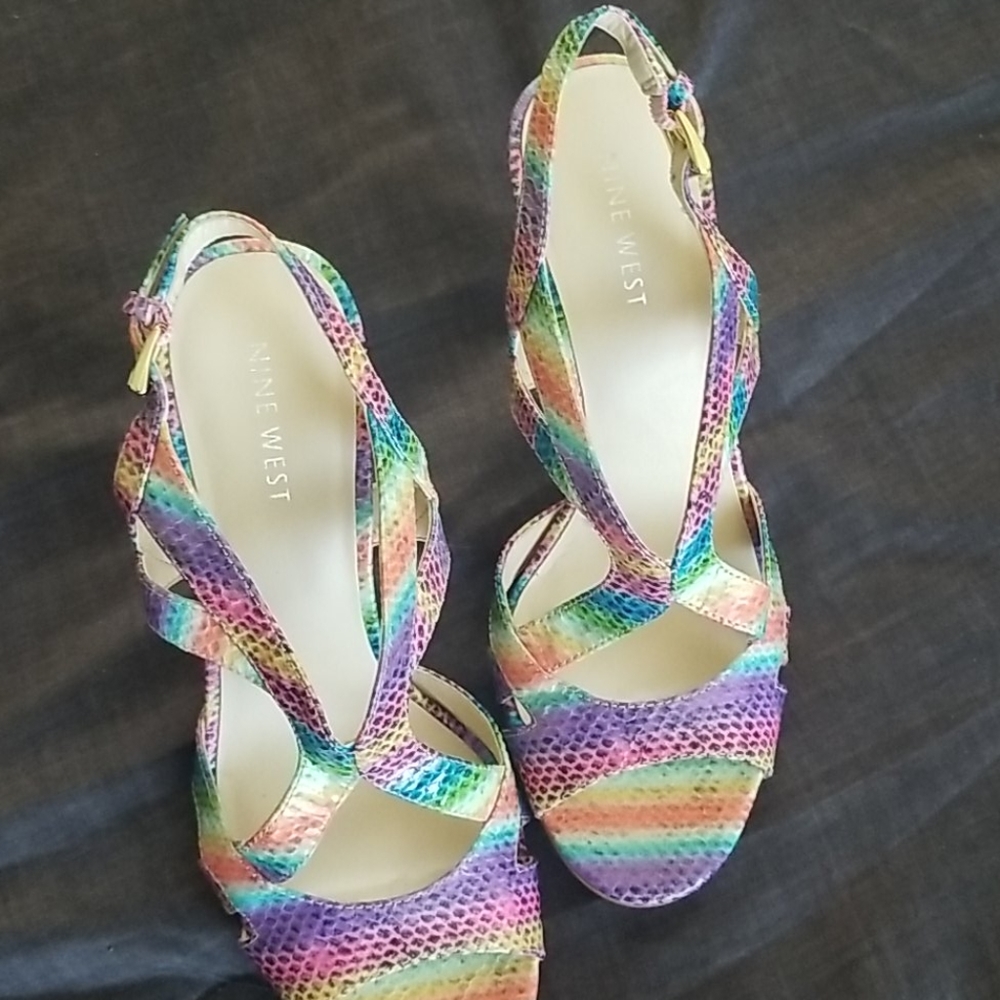 Nine West Rainbow Reptile Leather Heels